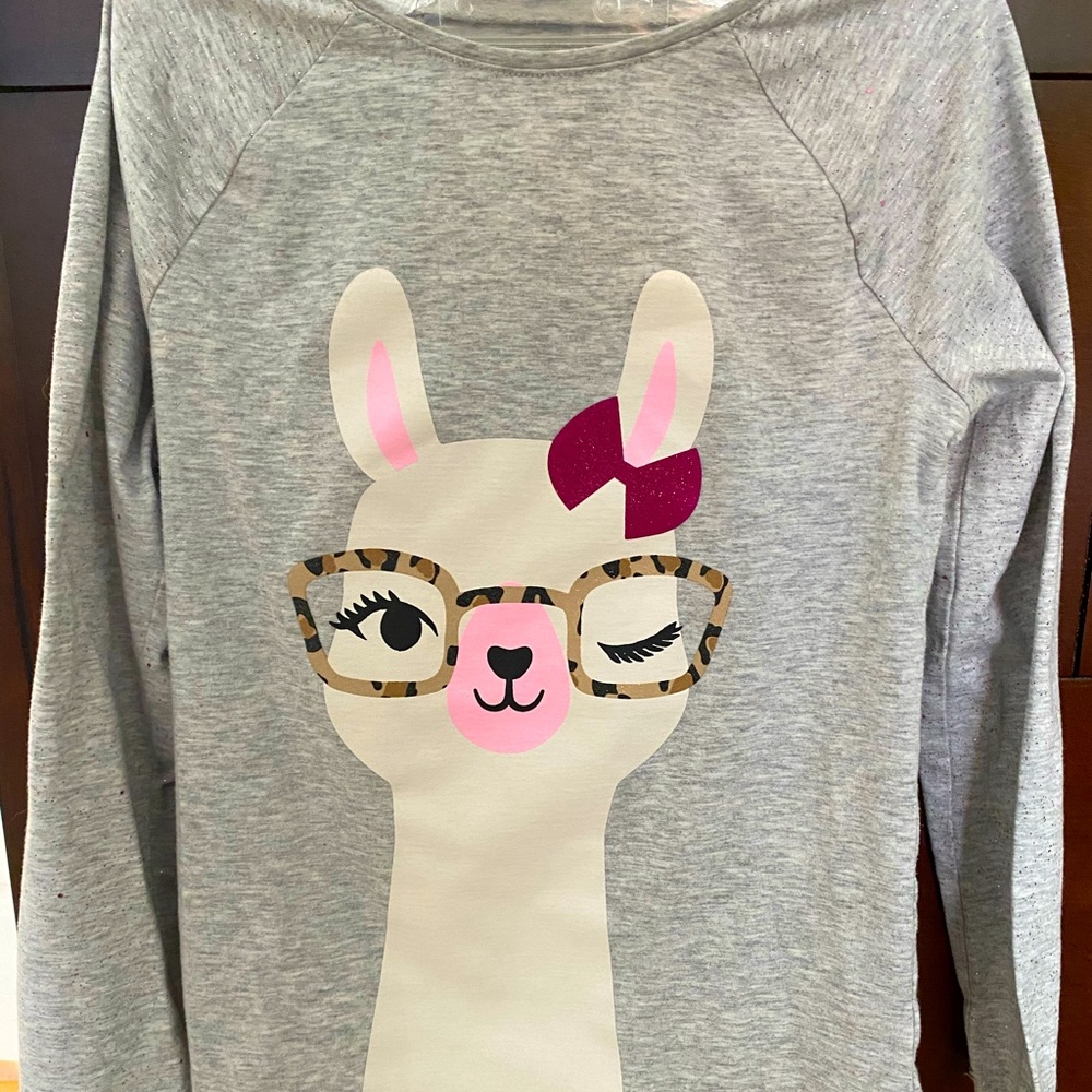 Girls Llama long sleeve tee